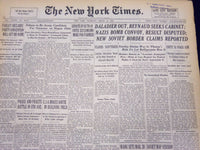 1940 MAR 21 NEW YORK TIMES NEWSPAPER - DALADIER OUT REYNAUD SEEKS CABINET- NT 44