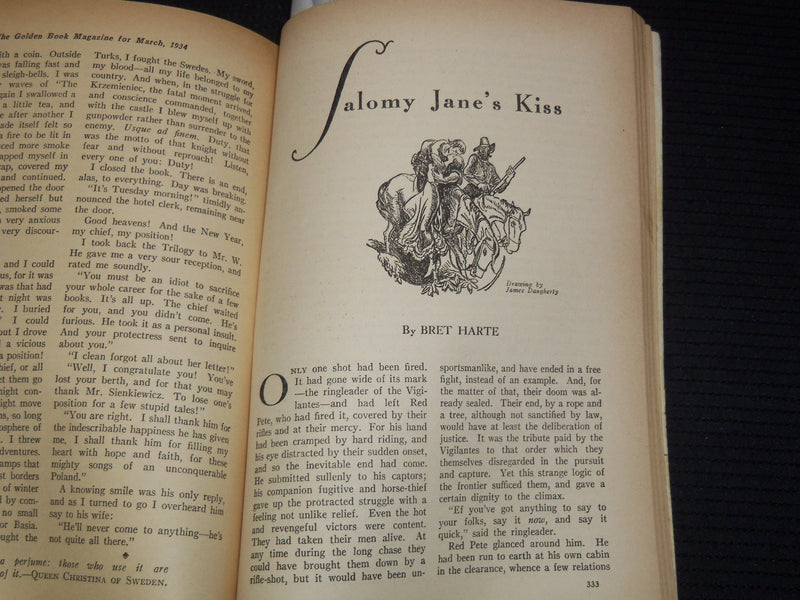1934 MARCH GOLDEN BOOK MAGAZINE - HAWTHORNE - HARTE - COWARD - K 1006