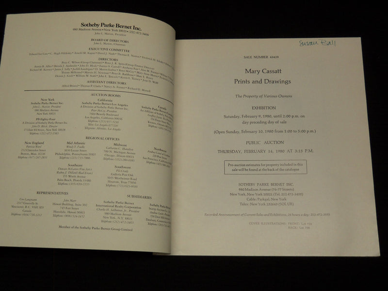 1980 MARY CASSATT PRINTS AND DRAWINGS SOFTCOVER BOOK - J 7886