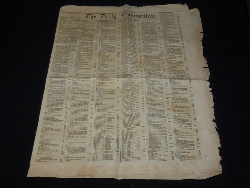 1843 APR 21 THE DAILY MADISONIAN NEWSPAPER - CLERK REPORT OF H. O. P. - NP 3877F