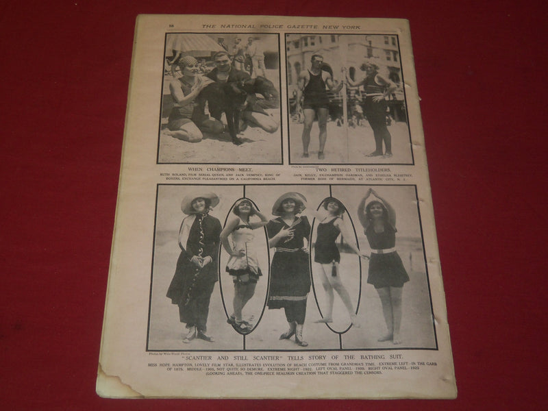 1922 SEPT 2 THE NATIONAL POLICE GAZETTE MAGAZINE - GREAT SPORT PHOTOS - B 5749