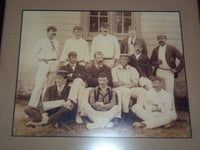 OLD CRICKET TEAM PHOTO FRAMED - 14x12 - #6A