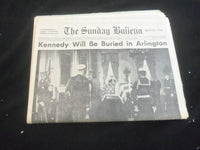 1963 NOV 24 SUNDAY BULLETIN NEWSPAPER-KENNEDY TO BE BURIED IN ARLINGTON- NP 5813