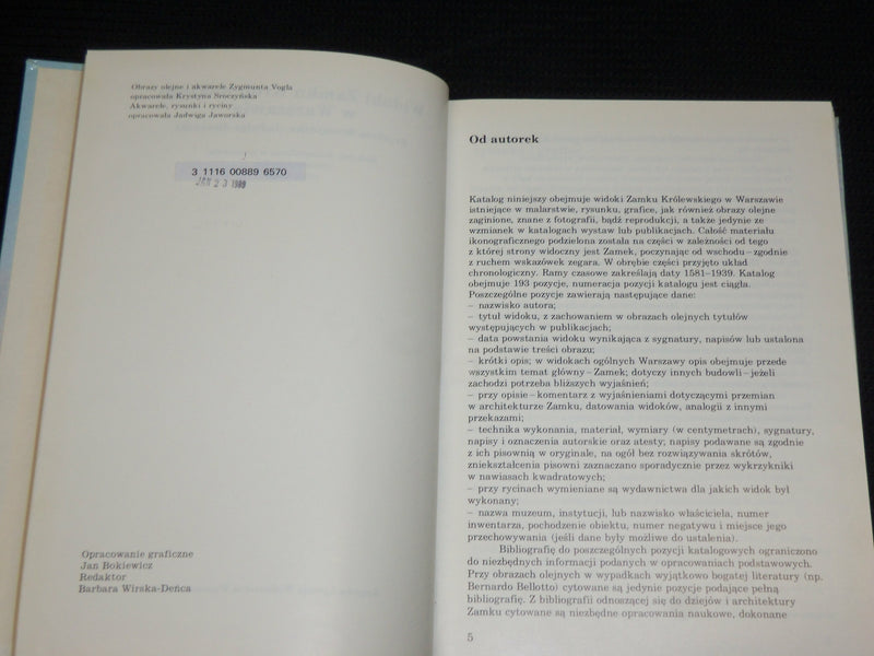 1985 WIDOKI SAMKU KROLEWSKIEGO W. WARSZAWIE HARDCOVER BOOK - POLISH - KD 1378C