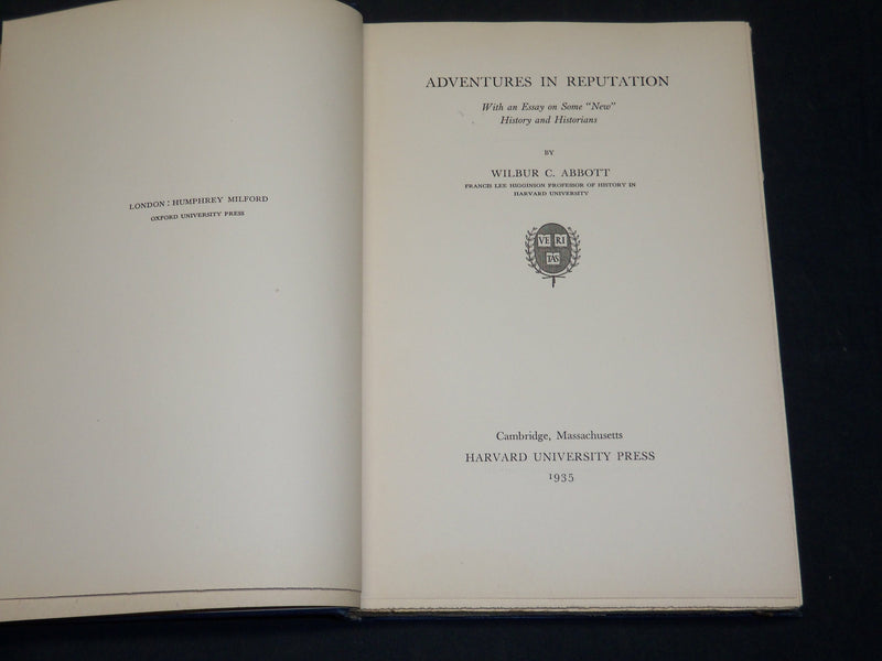 1935 ADVENTURES IN REPUTATION HARDCOVER BOOK BY WILBUR C. ABBOTT - KD 5900