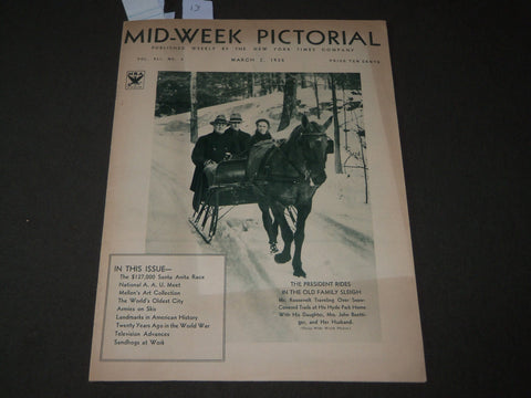 1935 MARCH 2 MID-WEEK PICTORIAL MAGAZINE SECTION - PRESIDENT ROOSEVELT - J 3198