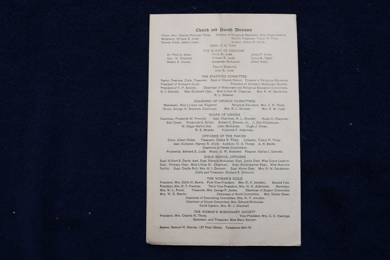 1928 MAY 20 CONGREGATIONAL CHURCH OF HOLYOKE, MA PROGRAMS - LOT OF 2 - K 1509