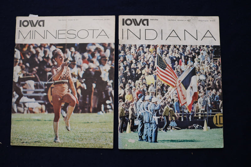 1971 IOWA FOOTBALL PROGRAMS VS. MINNESOTA & INDIANA - LOT OF 2 - K 1706
