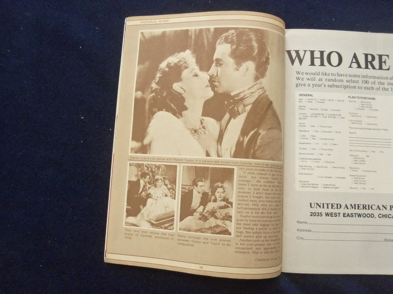1978 JANUARY NATIONAL SCOOP MAGAZINE - GRETA GARBO EXCLUSIVE - SP 5454E