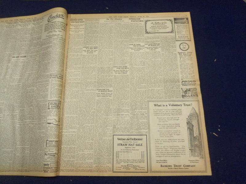 1918 JUNE 28 NEW YORK TIMES - PERSHING PICKS REGIMENT TO GO TO ITALY - NT 9092