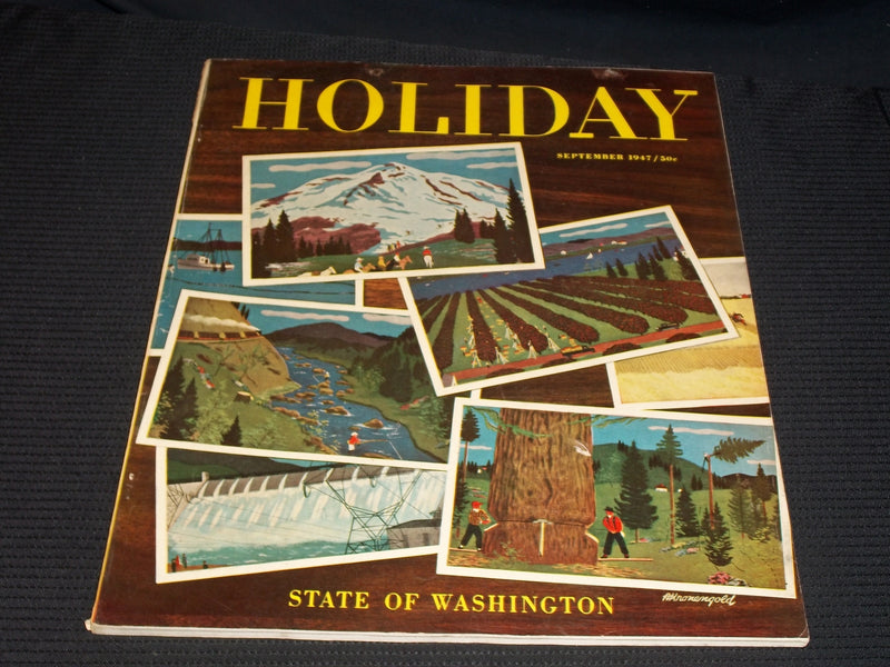 1947 SEPTEMBER HOLIDAY MAGAZINE - STATE OF WASHINGTON NICE FRONT COVER - E 1226