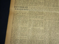 1922 APRIL 30 NEW YORK TIMES NEWSPAPER - RICHARD CROKER DIES AT 80 - NT 8585
