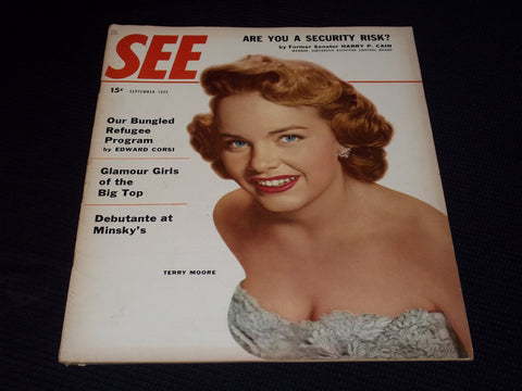 1955 SEPTEMBER SEE MAGAZINE - TERRY MOORE FRONT COVER - E 20024