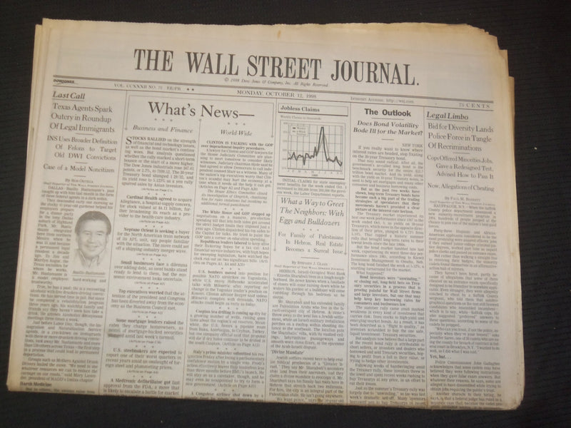 1998 OCT 12 THE WALL STREET JOURNAL - BASILIO BUSTAMANTE, TEXAS AGENT - WJ 259
