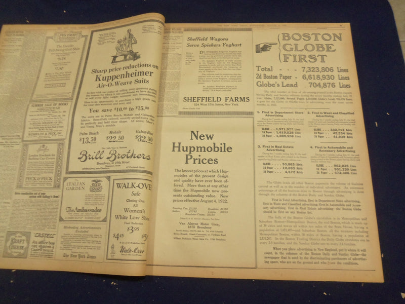1922 AUGUST 9 NEW YORK TIMES - 250 QUIT WHEN TOLD TO REPAIR ENGINES - NT 8367