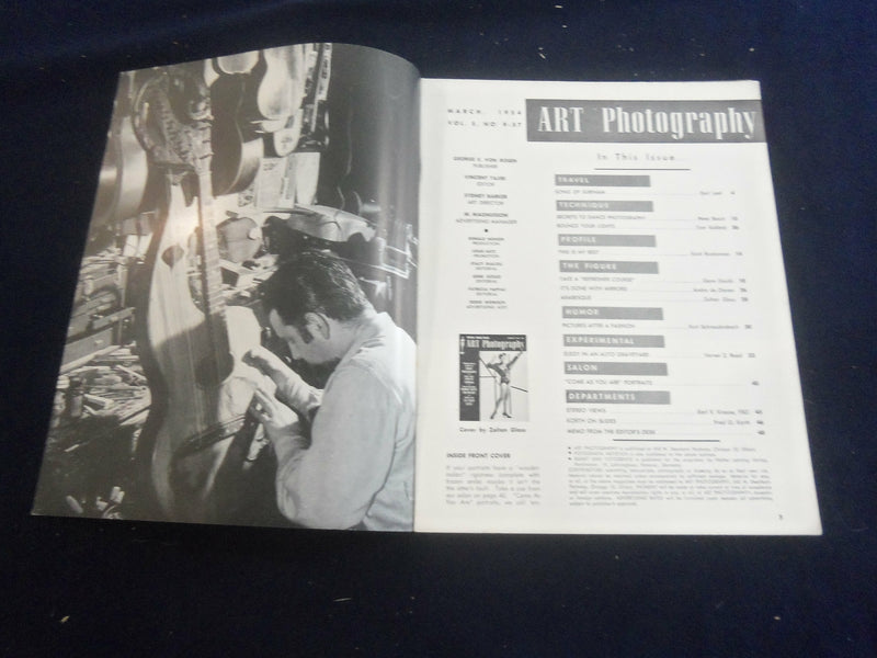 1954 MARCH ART PHOTOGRAPHY MAGAZINE - NICE PHOTOGRAPHS & STORIES - SP 7491Q