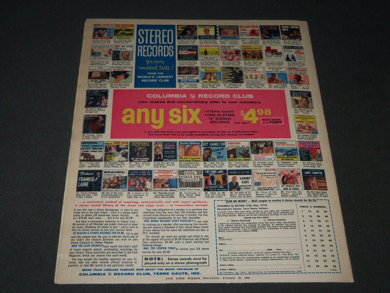 1960 FEBRUARY 28 NEW YORK MIRROR MAGAZINE - JOAN O'OBRIEN COVER - J 2842