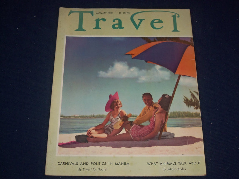 1940 JANUARY THE TRAVEL MAGAZINE - MIDWINTER ON EMERALD BEACH COVER - J 1384