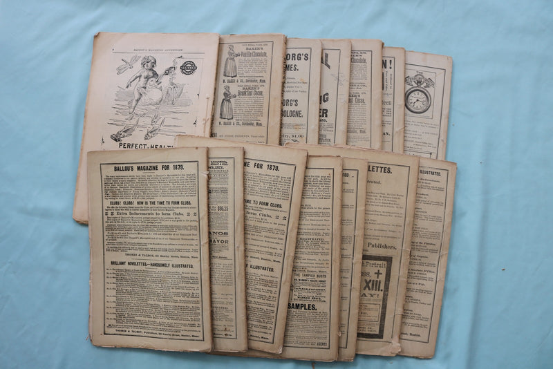 1878-1886 BALLOU'S MONTHLY MAGAZINE - LOT OF 14 - O 3977
