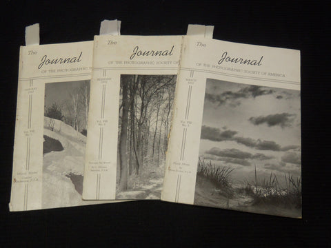 1942 THE JOURNAL OF THE PHOTOGRAPHIC SOCIETY OF AMERICA LOT OF 3 ISSUES - K 2624
