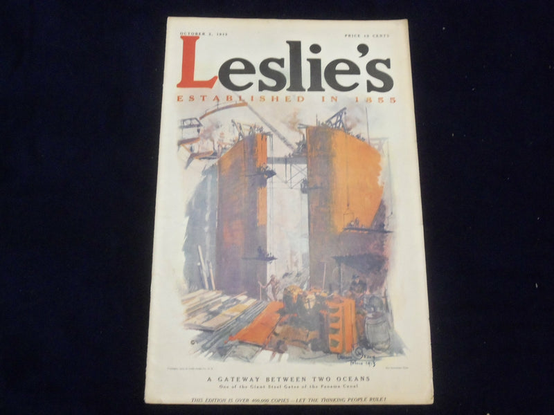 1913 OCTOBER 2 LESLIE'S WEEKLY MAGAZINE - PANAMA CANAL - ST 6096