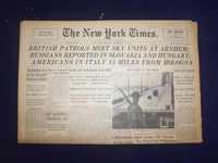1944 SEP 25 NEW YORK TIMES - BRITISH PATROLS MEET SKY UNITS AT ARNHEM - NP 6631