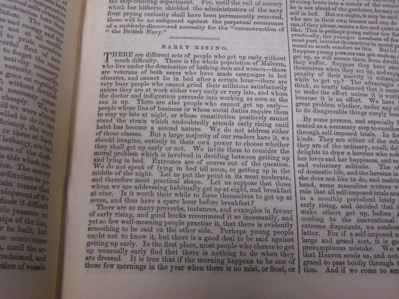 1859 JANUARY-JUNE SATURDAY REVIEW BOUND VOLUME NO. 7 - PUB. IN LONDON - R 1144
