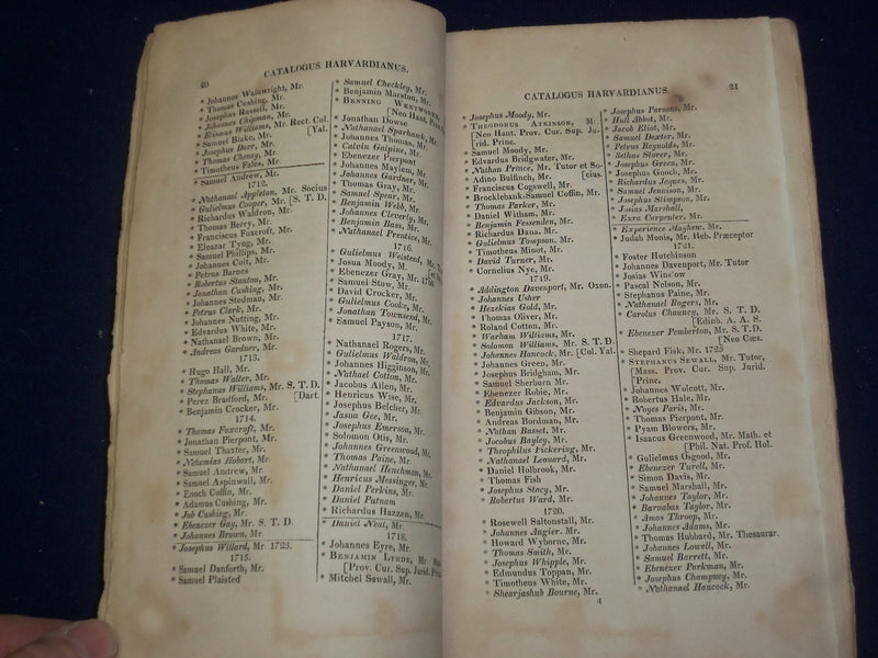1821 CATALOGUS UNIVERSITATIS HARVARDINAE - J 4720