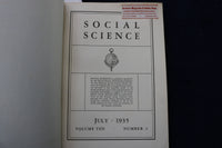 1935 JULY SOCIAL SCIENCE QUARTERLY SOFTCOVER BOOK - K 1453