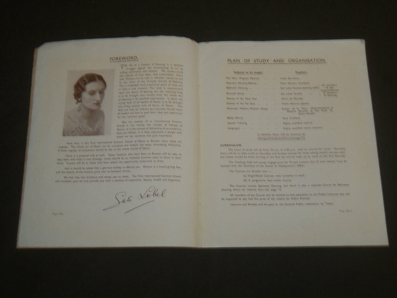 1932 FIRST INTERNATIONAL SUMMER SCHOOL OF DANCE PROGRAM - BUXTON - J 4842