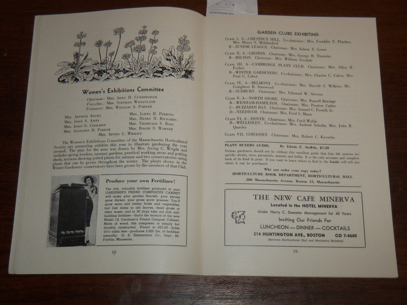 1953 MARCH NEW ENGLAND SPRING FLOWER SHOW 82ND ANNUAL PROGRAM - K 1202