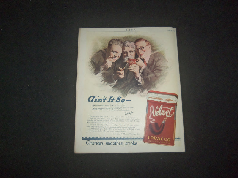 1920 AUGUST 26 LIFE MAGAZINE - THE LIVE-SAVER - L 771F