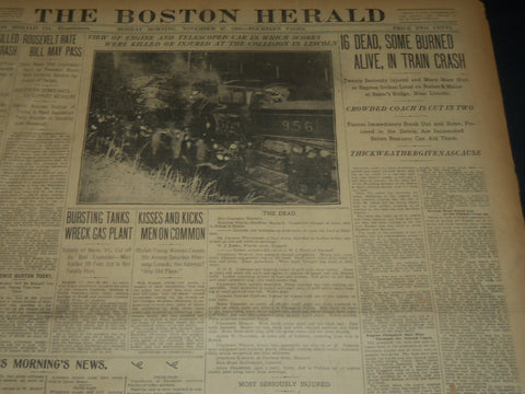 1905 NOVEMBER 27 THE BOSTON HERALD NEWSPAPER - 16 DEAD IN TRANI CRASH - BH 266
