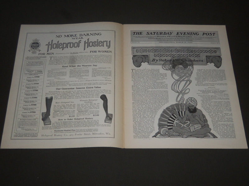 1906 MARCH 31 THE SATURDAY EVENING POST MAGAZINE - ILLUSTRATED COVER- SP 971