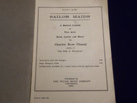 1926 SAILOR MAIDS A MUSICAL COMEDY BY CHARLES ROSS CHANEY - SOFTCOVER - SP 2529
