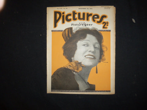 1919 SEPTEMBER 6 PICTURES AND PICTUREGOER MAGAZINE - NICE COVER PHOTO - ST 3416