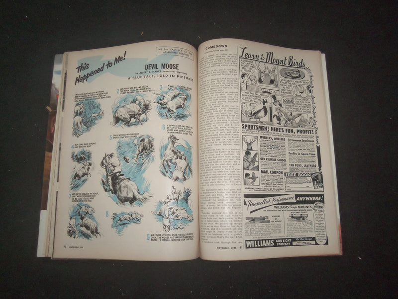 1955 NOVEMBER OUTDOOR LIFE MAGAZINE - A TIGER HAS KILLED - SP 1520X