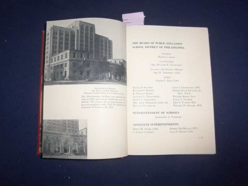 1945 CENTRAL HIGH SCHOOL OF PHILADELPHIA 1944-1946 HARDCOVER BOOK - KD 8171