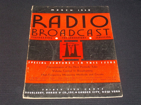 1930 MARCH RADIO BROADCAST MAGAZINE - SPECIAL ISSUE FRONT COVER - E 6263