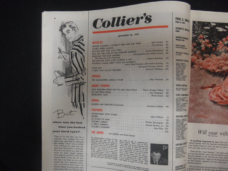 1955 SEPTEMBER 30 COLLIER'S MAGAZINE - ARTHUR GODFREY COVER -ST 4534