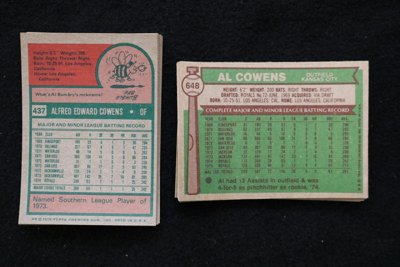 AL COWENS 1985-1986 TOPPS BASEBALL CARDS-CARD #S437/648- NM-MT - LOT OF 22- #245