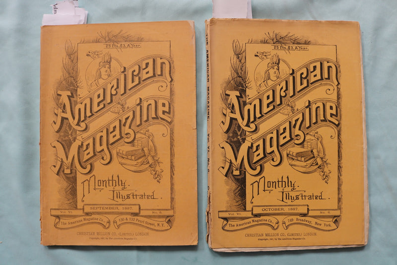 1887 AMERICAN MONTHLY ILLUSTRATED MAGAZINE - LOT OF 2 - K 3287