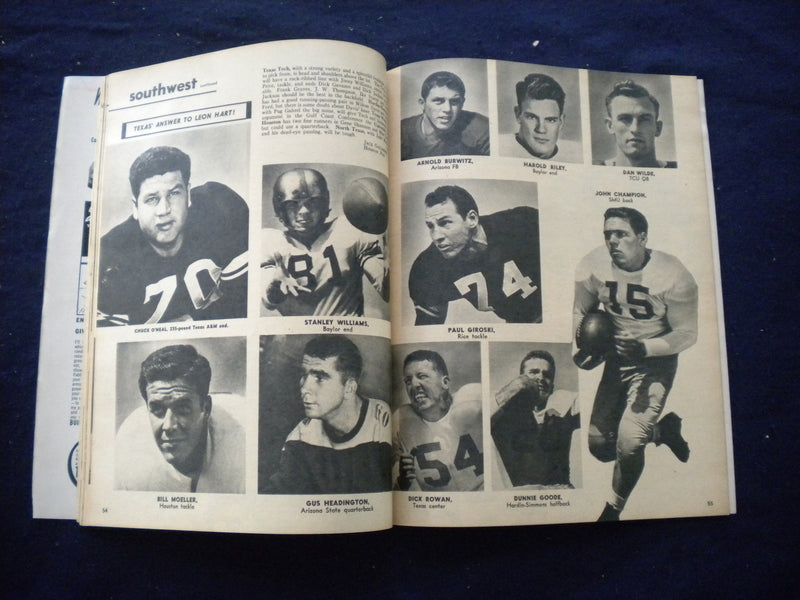 1950 COMPLETE FOOTBALL MAGAZINE - BOB WILLIAMS, NOTRE DAME - B 439J