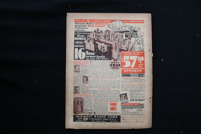 1934 DEC RADIO NEWS AND THE SHORT-WAVE MAGAZINE - THOMAS EDISON COVER - E 10540