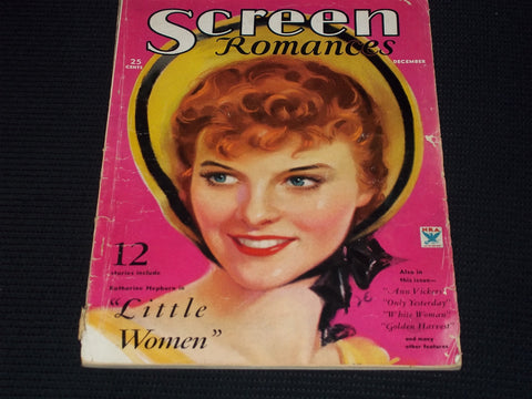 1933 DECEMBER SCREEN ROMANCES MAGAZINE - KATHARINE HEPBURN COVER - E 16569