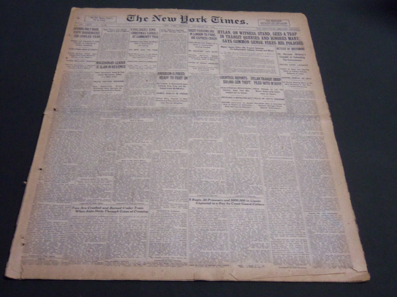 1924 DECEMBER 25 NEW YORK TIMES - HYLAN ON WITNESS STAND SEES A TRAP - NT 6888