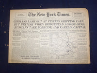 1944 JUNE 30 NEW YORK TIMES -GERMANS LASH OUT AT PINCERS GRIPPING CAEN - NP 6581