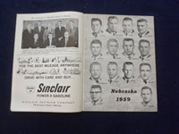 1959 OCTOBER 17 FOOTBALL PROGRAM - INDIANA UNIV VS. UNIV OF NEBRASKA - SP 5454O