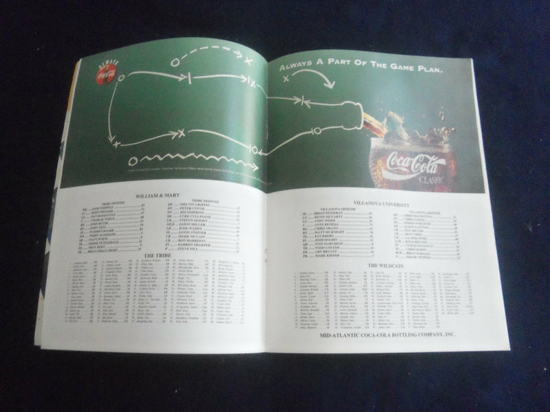 1995 OCTOBER 28 FOOTBALL PROGRAM - WILLIAM & MARY VS VILLANOVA UNIV - SP 1215C