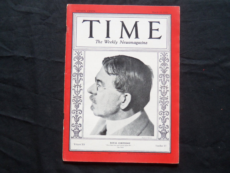 1930 MARCH 10 TIME MAGAZINE - ROYAL CORTISSOZ - T 220